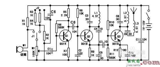 简易无线话筒电路图（七款无线话筒电路图）  第2张
