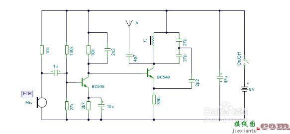 简易无线话筒电路图（七款无线话筒电路图）  第4张