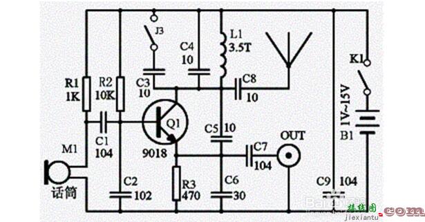 简易无线话筒电路图（七款无线话筒电路图）  第1张