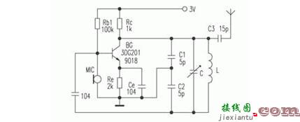 简易无线话筒电路图（七款无线话筒电路图）  第3张