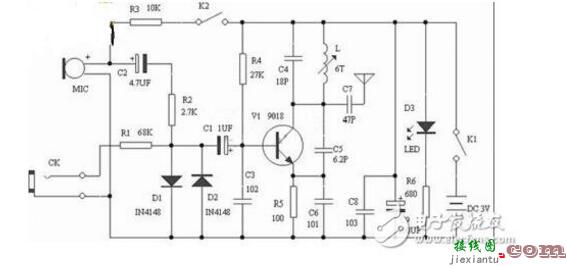 简单9018无线发射电路详解  第1张