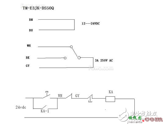 5线光电开关与接触器接线图  第1张