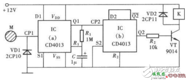 cd4013开关应用电路  第1张