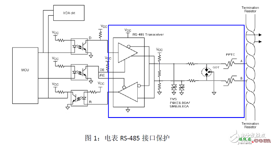 RS-485在多功能电能表中的防雷电路设计  第1张