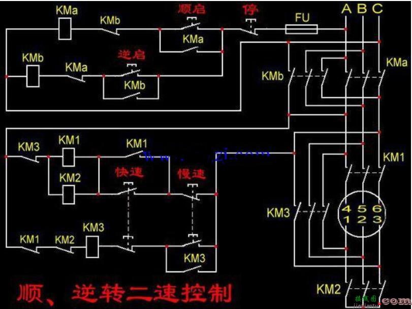 双速电机正反转接线图  第2张