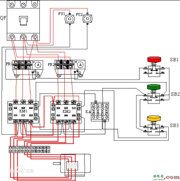 双速电机正反转接线图  第1张