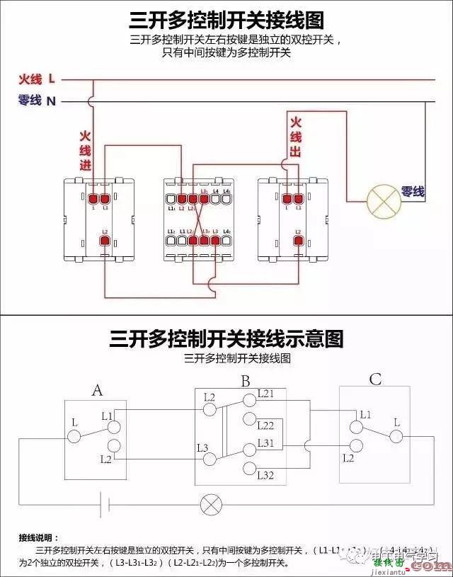 非常完整的开关和电机与断路器电热偶电表的接线图大全  第13张