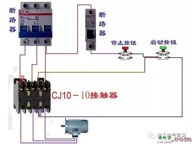 非常完整的开关和电机与断路器电热偶电表的接线图大全  第77张