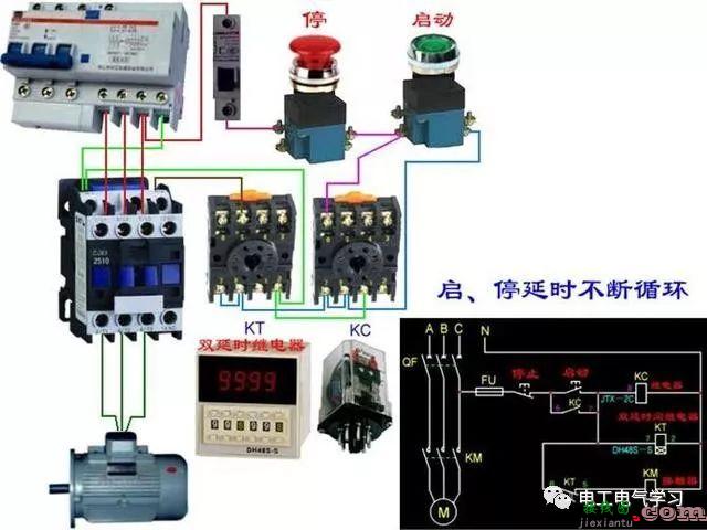 非常完整的开关和电机与断路器电热偶电表的接线图大全  第96张