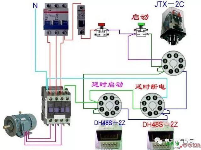 非常完整的开关和电机与断路器电热偶电表的接线图大全  第108张