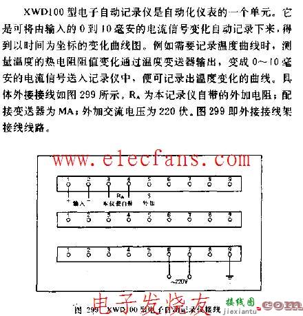 XWD100型电子自动记录仪接线图  第1张