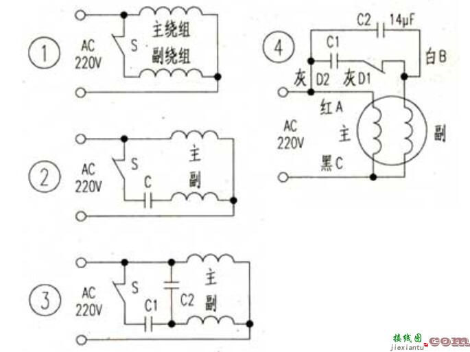 单相异步电动机接线图说明  第5张
