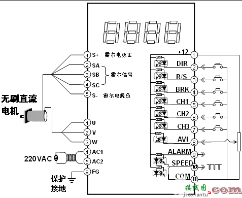 直流无刷电机接线图说明  第1张