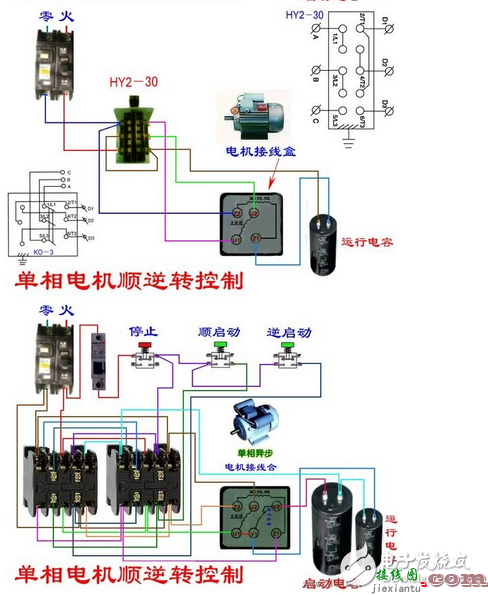 单相电机接线图实物图_单相电机正反转接线图_单相电机绕组接线图  第2张