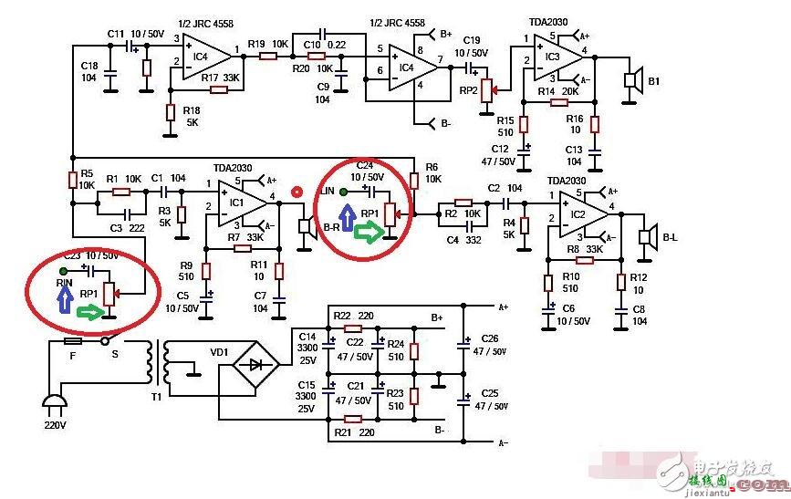 音响电路板接线图解分析  第2张