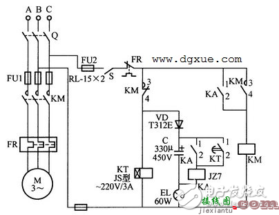 电动机断电再启动电路接线图  第1张