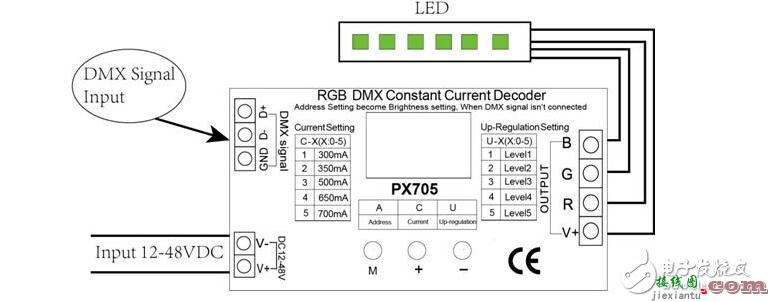 dmx512解码器怎么接线?dmx512解码器接线图  第2张