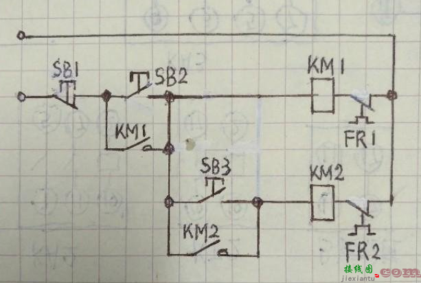 两个交流接触器顺序启动如何接线  第1张