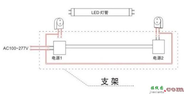 LED日光灯如何接线_LED日光灯接线图  第1张