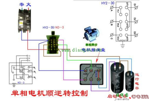 单相电动机双电容接法_单相双值电容异步电动机接线图  第1张