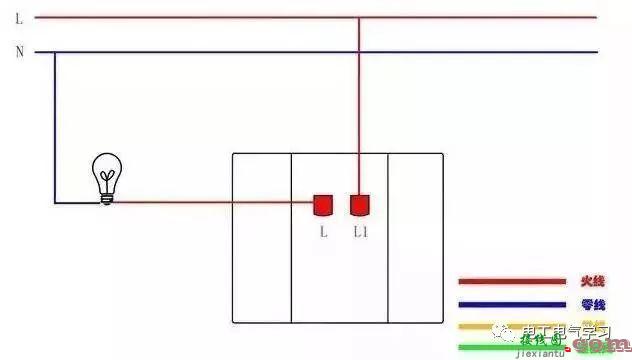 讲解电灯单控接法及原理、单开单控和多开单控开关  第3张