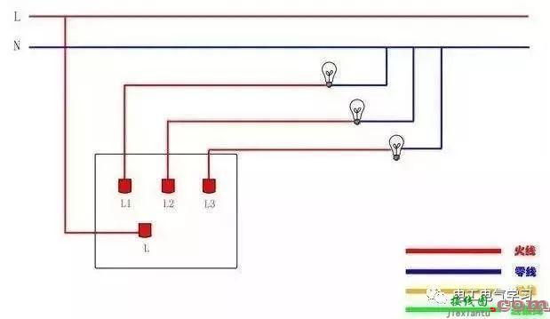 讲解电灯单控接法及原理、单开单控和多开单控开关  第4张