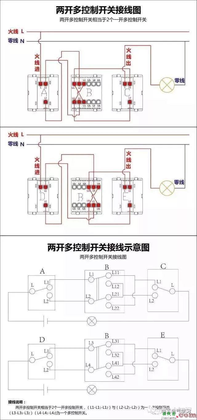 讲解电灯单控接法及原理、单开单控和多开单控开关  第17张