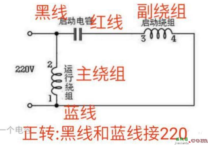 单相异步电机接正反转图  第1张