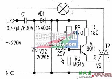 光控照明灯电路原理  第1张