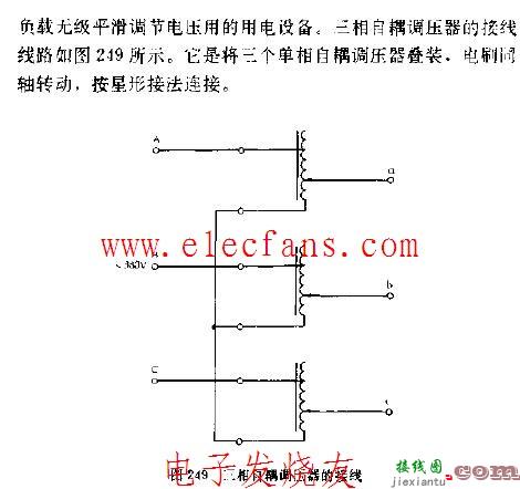 三相自耦调压器的接线电路图  第1张