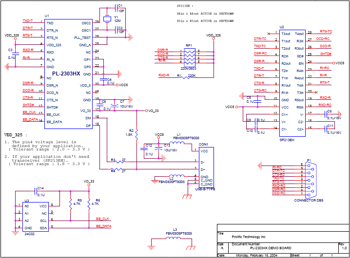 UBS to RS232 转接线(PL-2303HX)的特性  第1张