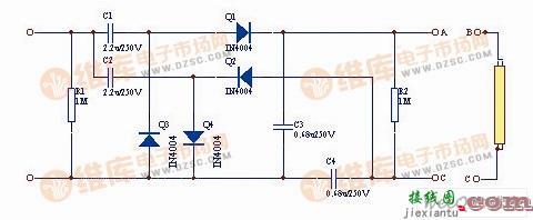 倍压整流式电子镇流器电路图  第1张