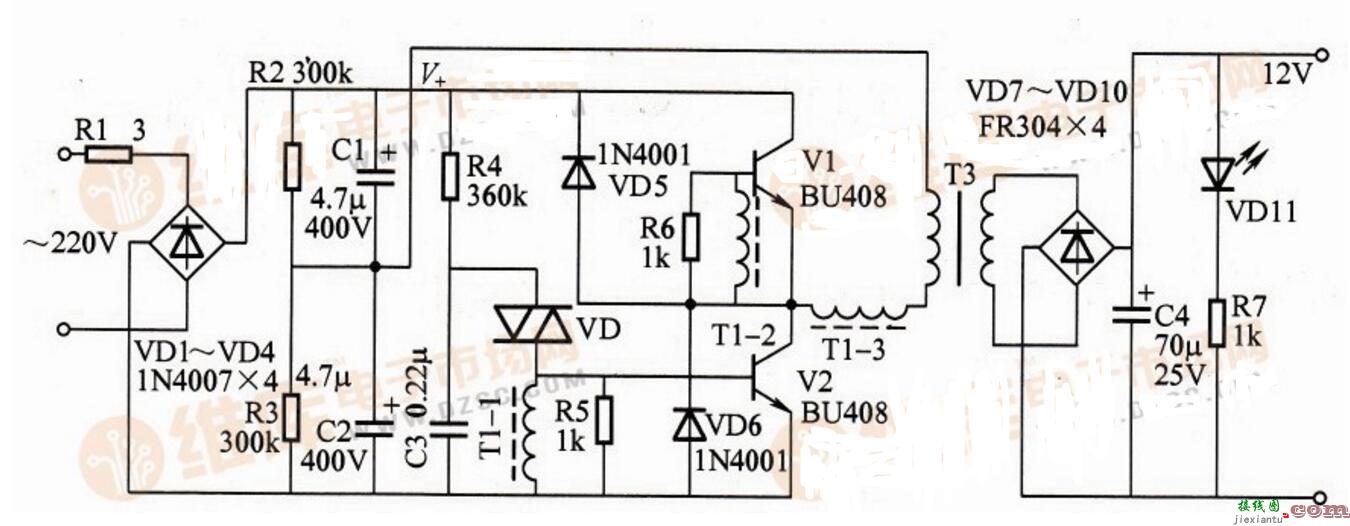四款电子变压器电路图  第6张