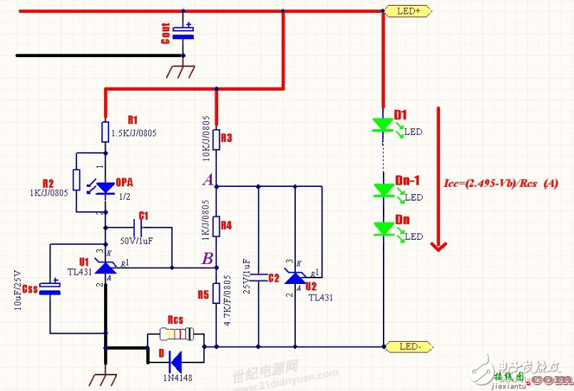 TL431驱动LED恒流控制电路方案  第6张