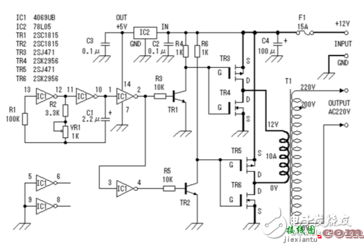 七款升压器12v升220v电路原理图详解  第4张