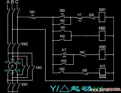 星三角启动电路图各符号意义  第1张