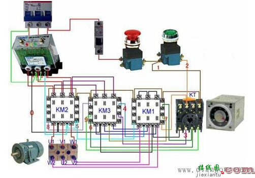 星三角降压启动电路图实物接线图  第3张