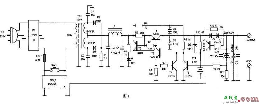电源适配器自动断电控制电路  第1张