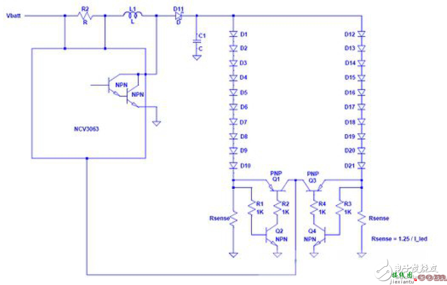 单个电流环路驱动多串LED电路设计  第2张