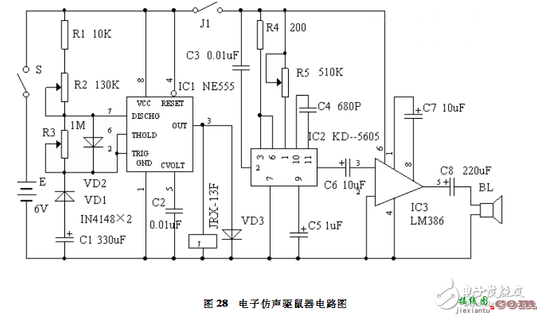 电子仿声驱鼠器电路设计  第1张