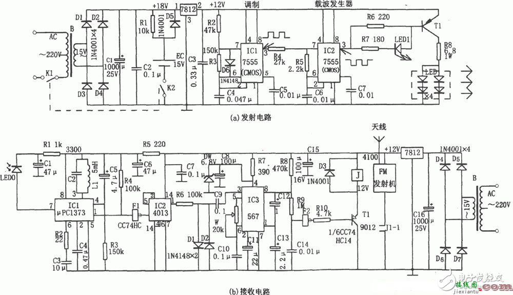 无线发射与接收智能监控报警电路模块  第1张