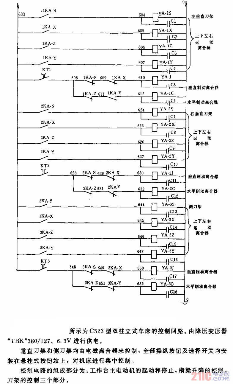 C523型双柱立式车床控制电路03  第1张