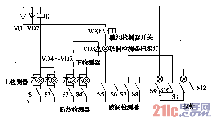 毛巾机故障检测电路  第1张