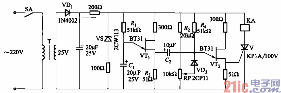 单结晶体管时间继电器电路之四  第1张