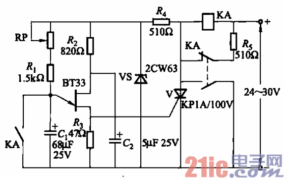 单结晶体管时间继电器电路之二  第1张