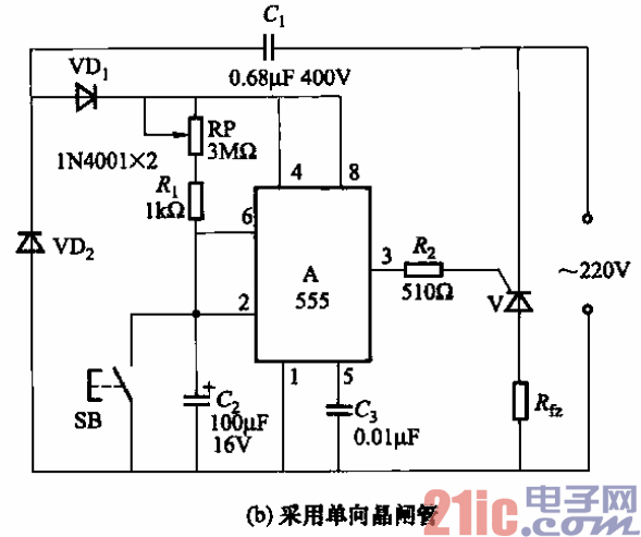 采用555时基集成电路的延时电路之四b  第1张