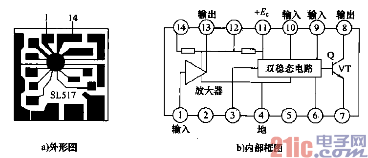 SL517集成电路外形和内部电路  第1张