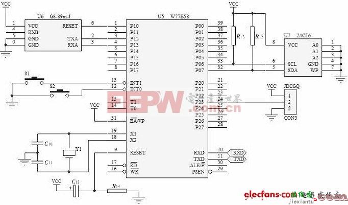 W77E58单片机控制电路原理图  第1张