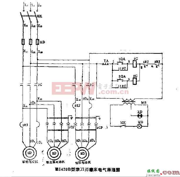 M6420B型滚刀刃磨床电气原理图  第1张