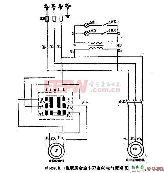 M6250K-1型硬质合金车刀磨床电气原理图  第1张
